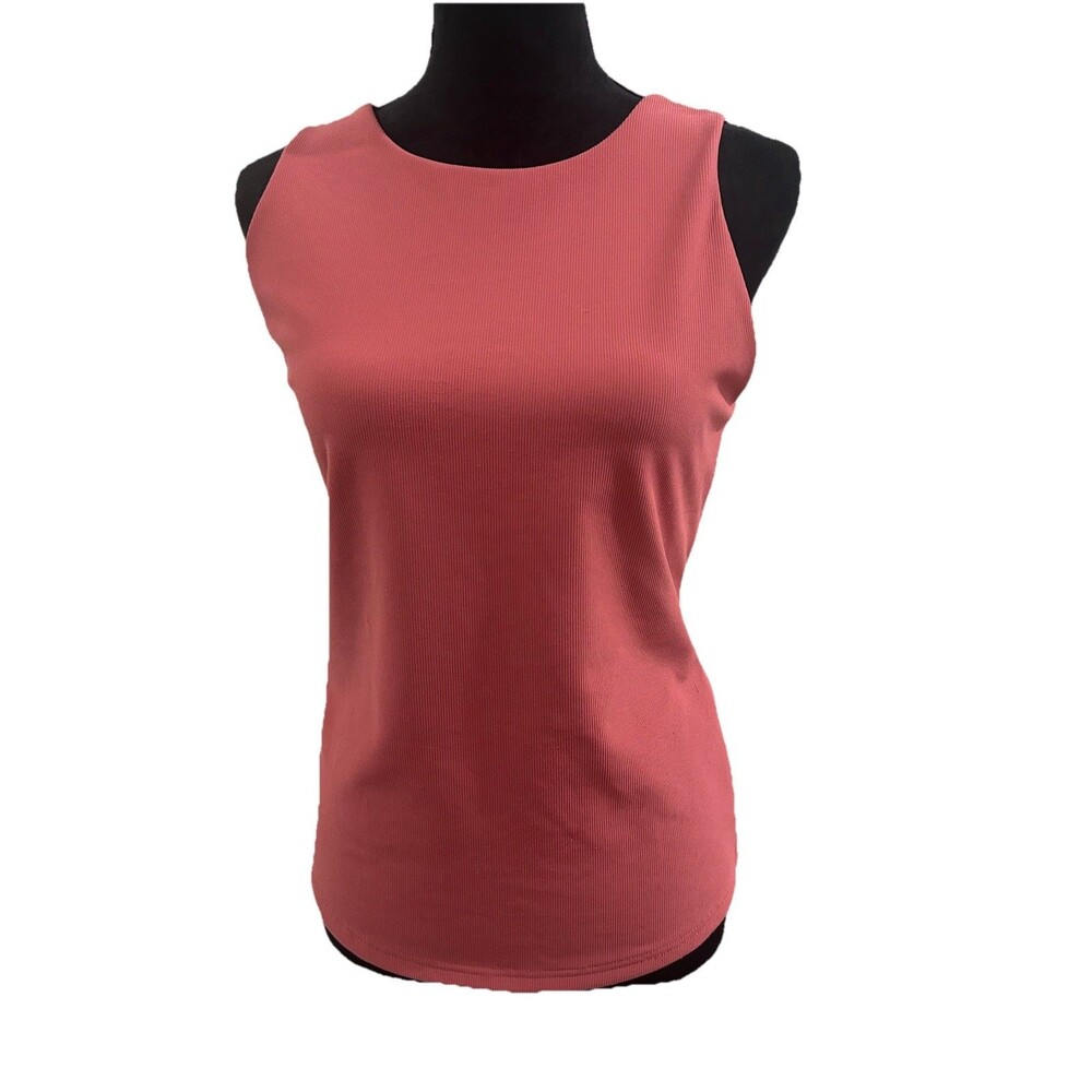 32 Degrees Cool Womens Sz S Ribbed Fabric Built In Bra Slate Rose Top Lining